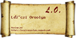 Lóczi Orsolya névjegykártya